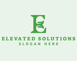 Leaf Natural Letter E logo design