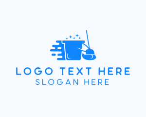 Hygiene - Sparkly Bucket Broom Cleaner logo design