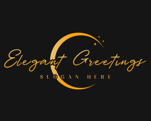 Elegant Crescent Moon logo design