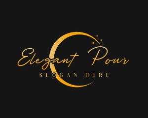 Elegant Crescent Moon logo design