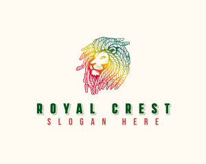 Heraldic - Reggae Lion Dreadlocks logo design