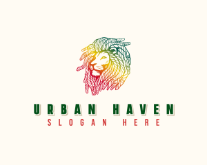 Reggae Lion Dreadlocks logo design