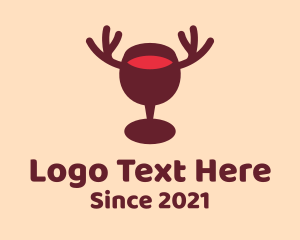 Booze - Moose Wine Glass logo design