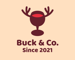 Moose Wine Glass logo design