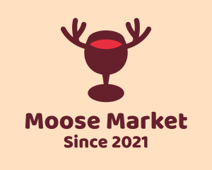 Moose - Moose Wine Glass logo design