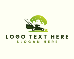 Lawn Mowing - Lawn Mower Landscaping Gardener logo design
