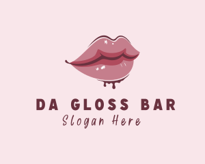 Dripping Woman Lips logo design