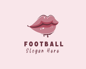 Kissable - Dripping Woman Lips logo design