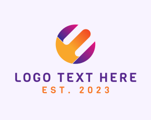 Globe - Vibrant Round Letter E logo design