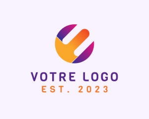 Shape - Vibrant Round Letter E logo design