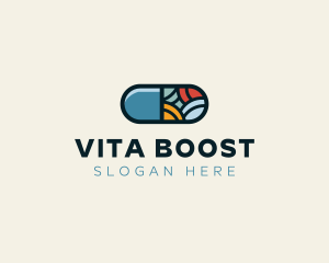 Vitamins - Health Medicine Pharmacy Pill logo design