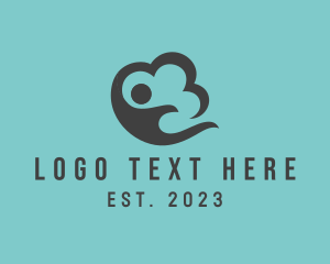 Remote Work - Elegant Cloud Human logo design