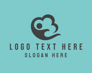 Elegant Cloud Human Logo