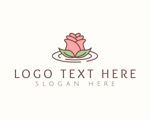 Water - Rose Flower Bud logo design