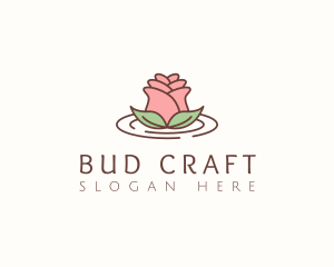 Rose Flower Bud logo design