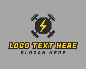 Exercise - Barbell Gym Weights logo design