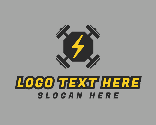 Training - Barbell Gym Weights logo design