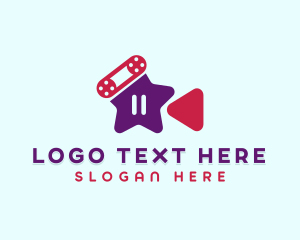 Youtube Vlog - Star Media Player logo design