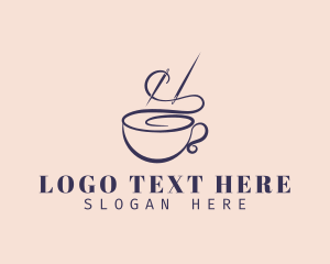 Needle - Sewing Thread Cup logo design