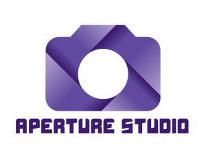 Aperture - Violet Shutter Camera logo design