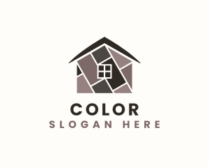 House Flooring Construction Logo