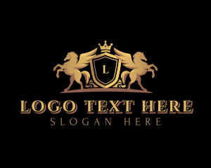 Hotel - Pegasus Stallion Shield logo design