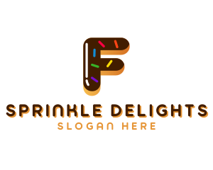 Sprinkle - Donut Cafe Letter F logo design