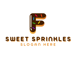 Sprinkles - Donut Cafe Letter F logo design