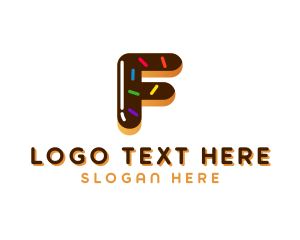 Sugar - Donut Cafe Letter F logo design
