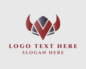 Nordic - Viking Warrior Letter V logo design