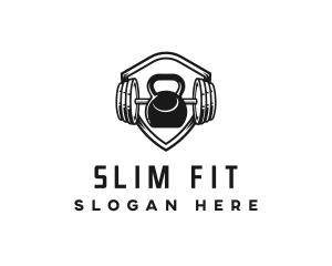 Kettlebell Dumbbell Gym logo design