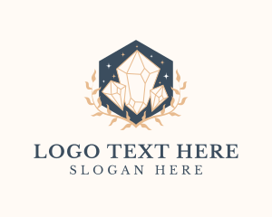 Leaf - Elegant Crystal Jewelry logo design