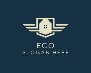 Structure - House Wings Badge logo design