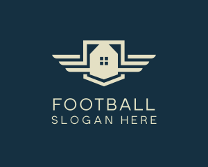 Suburban - House Wings Badge logo design