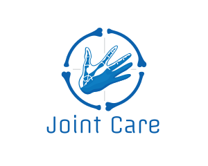 Orthopedic - Blue Hand Bone Target logo design