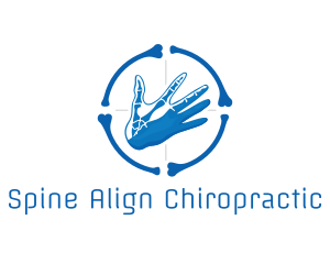 Blue Hand Bone Target logo design