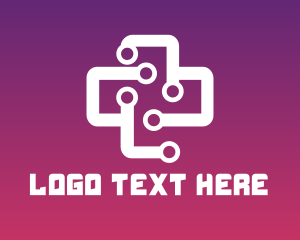 Database - Tech Medical Cross logo design