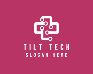 Tech Medical Cross logo design