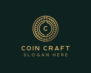 Crypto Fintech Currency logo design