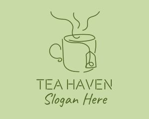 Herbal Tea - Green Tea Cup logo design