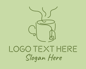 Hand Drawn - Green Tea Cup logo design