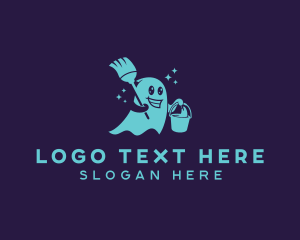 Spooky - Cleaning Ghost Spirit logo design