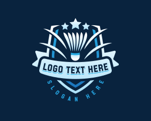 Emblem - Badminton Sports Shield logo design