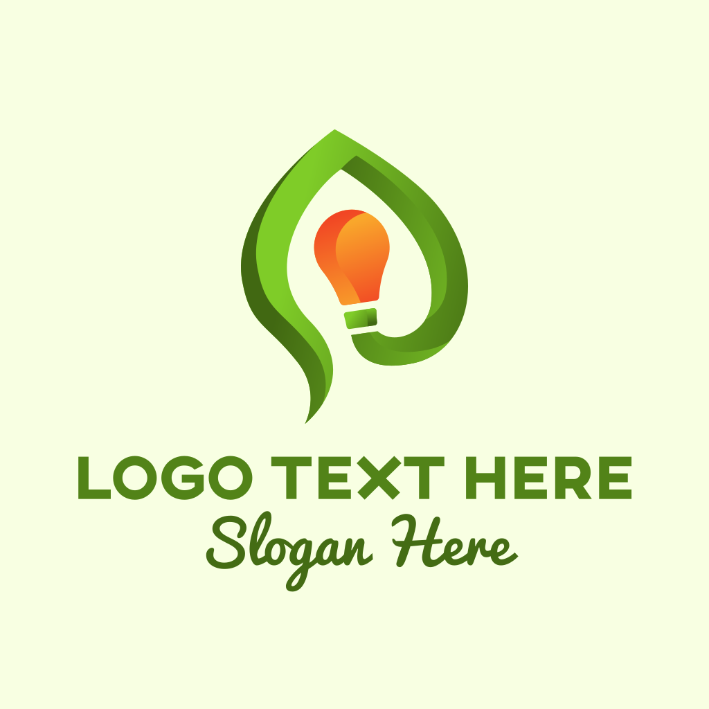  Green  Leaf Light  Bulb Logo  BrandCrowd Logo  Maker