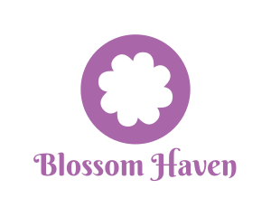 Purple Flower Blossom logo design