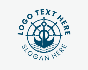 Sea - Marine Anchor Helm logo design