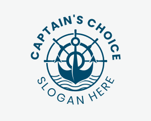 Captain - Marine Anchor Helm logo design