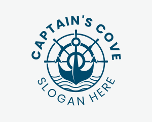 Captain - Marine Anchor Helm logo design