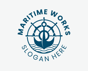 Marine Anchor Helm  logo design