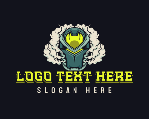 Tobacco - Cyborg Robot Steam logo design